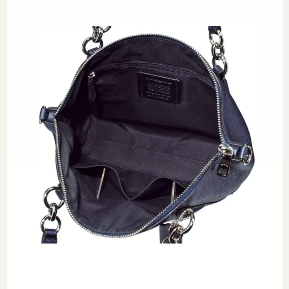 Coach Kelsey Satchel w/Crossbody Strap Midnight Blue 12.5x9x4.25 |NWOT - Picture 3 of 7